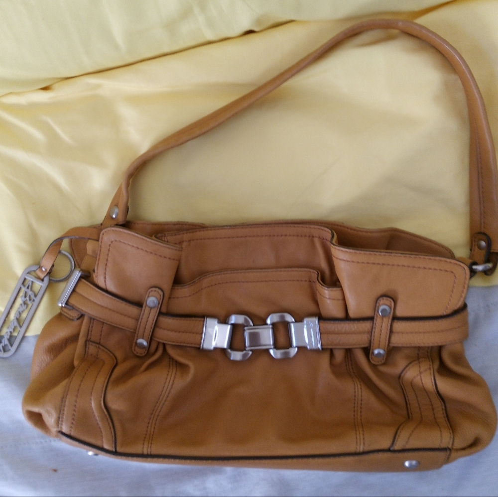B.Makowsky butterscotch leather bag. $55 roomy mid size.